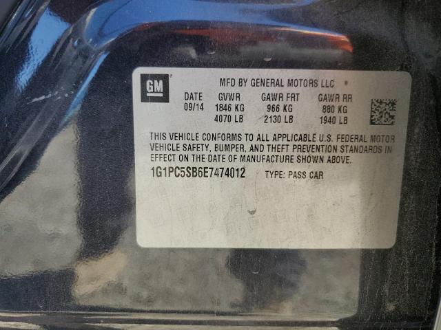 Photo 10 from auction – 2014 CHEVROLET CRUZE LT with VIN 1G1PC5SB6E7474012