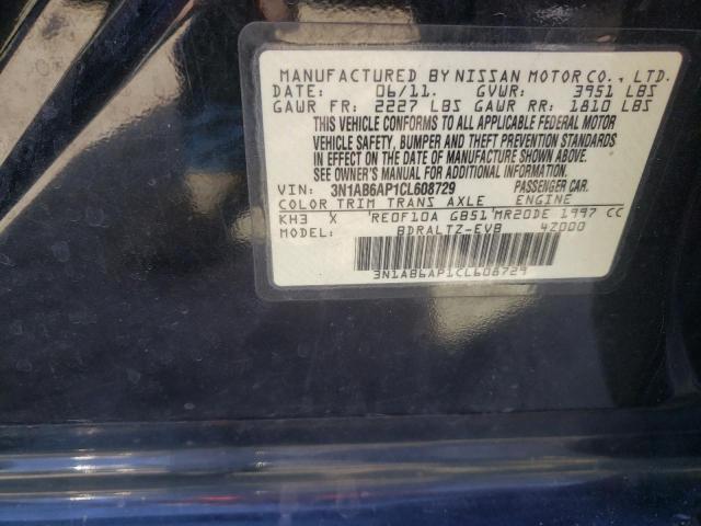Photo 10 from auction – 2012 NISSAN SENTRA 2.0 with VIN 3N1AB6AP1CL608729