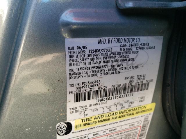Photo 10 from auction – 2005 FORD FREESTYLE with VIN 1FMDK03195GA75774
