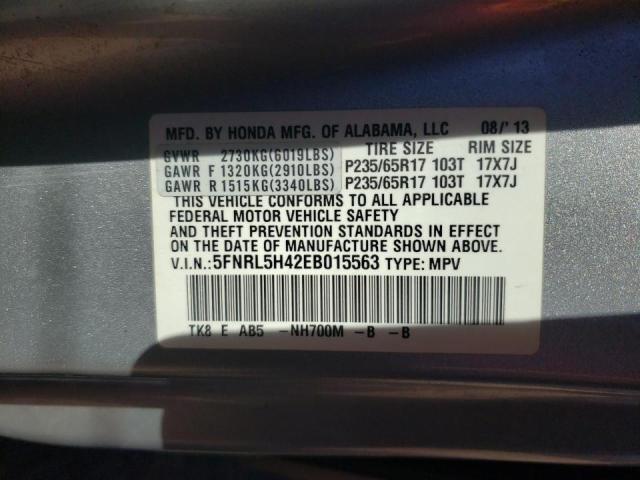 Photo 10 from auction – 2014 HONDA ODYSSEY EX with VIN 5FNRL5H42EB015563
