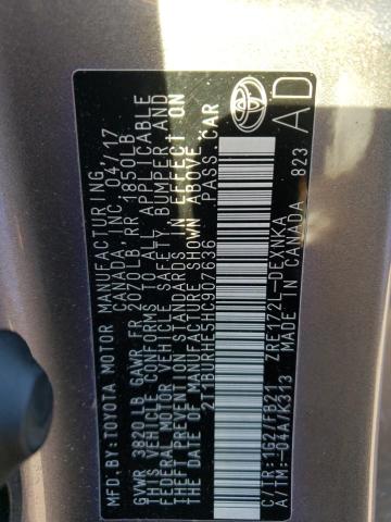 Photo 10 from auction – 2017 TOYOTA COROLLA L with VIN 2T1BURHE5HC907636