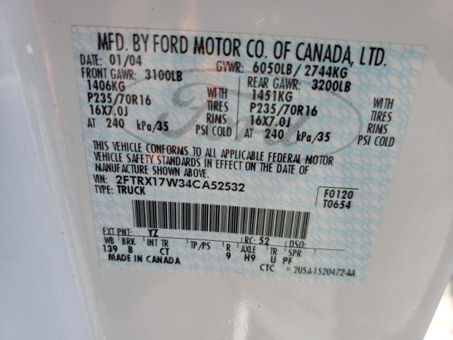 Photo 10 from auction – 2004 FORD F-150 HERI with VIN 2FTRX17W34CA52532