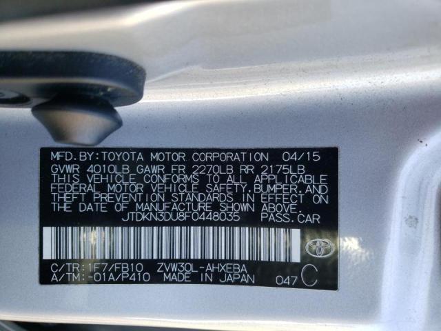 Photo 10 from auction – 2015 TOYOTA PRIUS with VIN JTDKN3DU8F0448035
