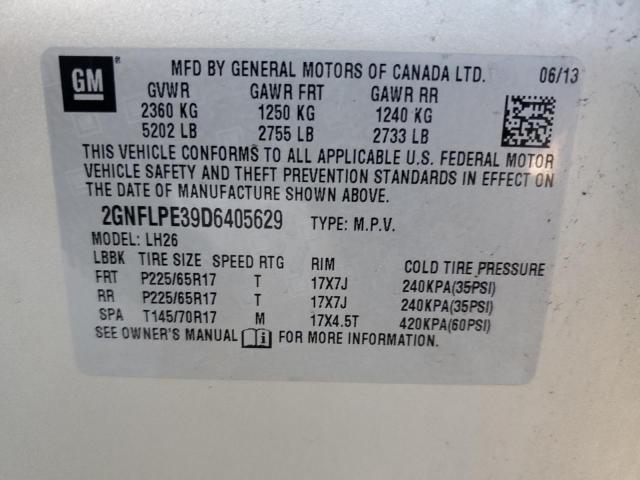 Photo 10 from auction – 2013 CHEVROLET EQUINOX LT with VIN 2GNFLPE39D6405629