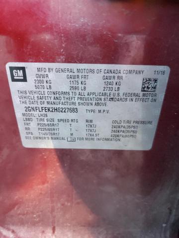 Photo 10 from auction – 2017 CHEVROLET EQUINOX LT with VIN 2GNFLFEK2H6227683