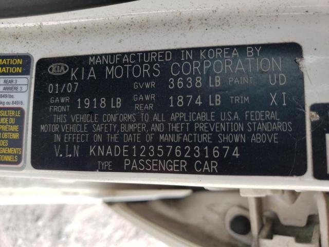 Photo 10 from auction – 2007 KIA RIO BASE with VIN KNADE123576231674