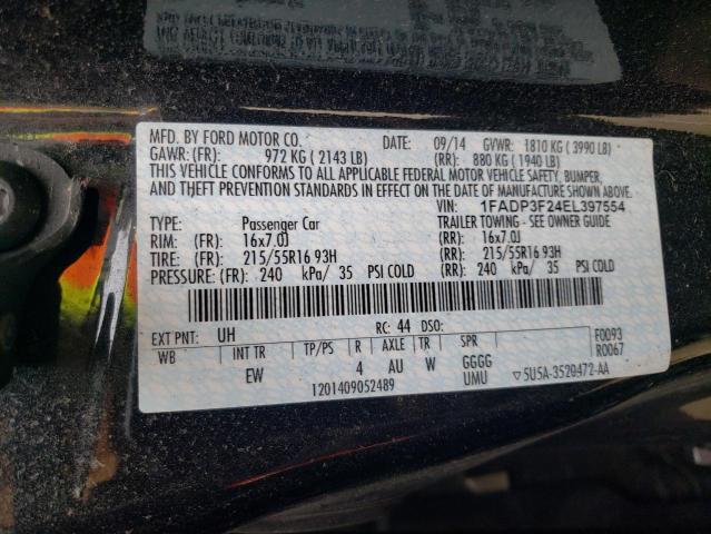 Photo 10 from auction – 2014 FORD FOCUS SE with VIN 1FADP3F24EL397554