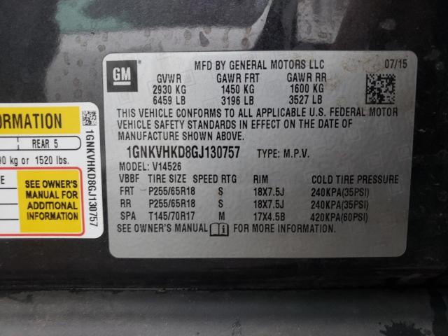 Photo 10 from auction – 2016 CHEVROLET TRAVERSE L with VIN 1GNKVHKD8GJ130757
