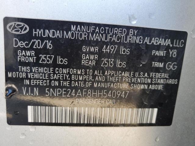 Photo 10 from auction – 2017 HYUNDAI SONATA SE with VIN 5NPE24AF8HH540947