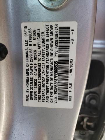 Фото 10 с аукциона – 2015 HONDA CIVIC EX с VIN 19XFB2F87FE068535