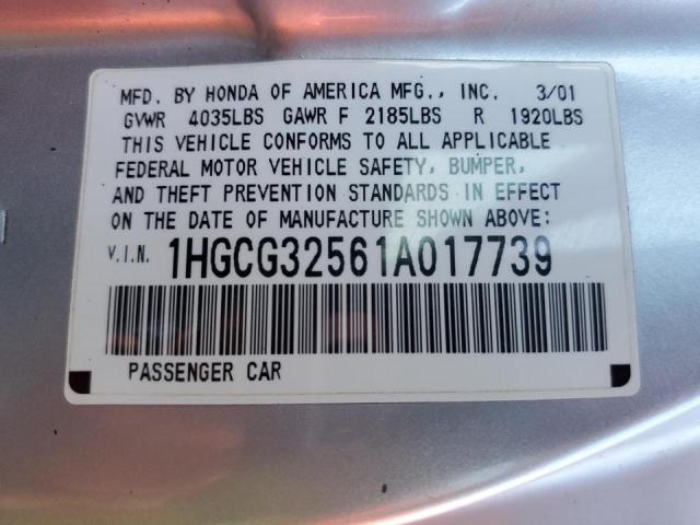 Photo 10 from auction – 2001 HONDA CIVIC with VIN 1HGCG32561A017739