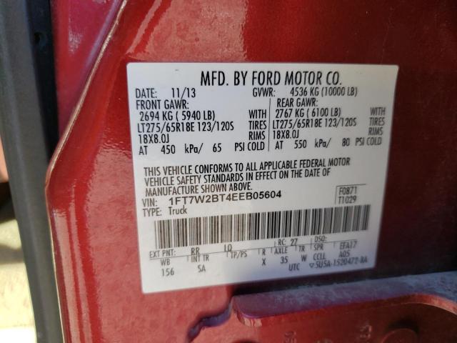 Photo 10 from auction – 2014 FORD F250 SUPER with VIN 1FT7W2BT4EEB05604
