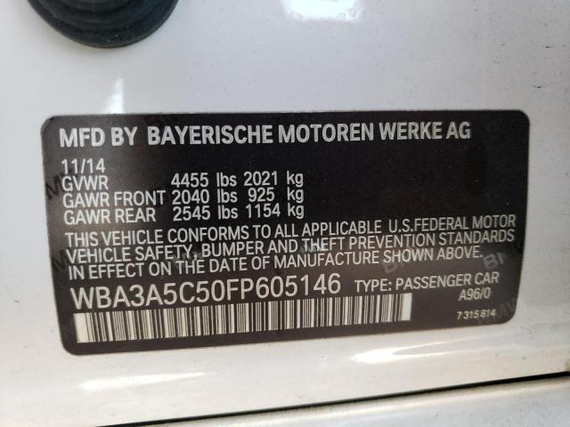 Photo 10 from auction – 2015 BMW 328 I with VIN WBA3A5C50FP605146