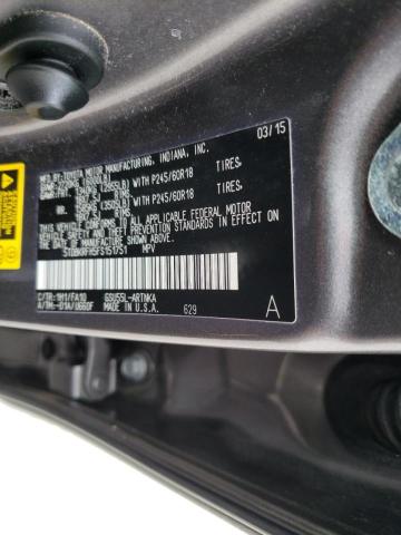 Photo 10 from auction – 2015 TOYOTA HIGHLANDER with VIN 5TDBKRFH5FS151751