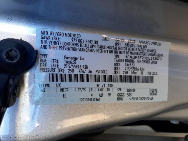 Photo 10 from auction – 2013 FORD FOCUS SE with VIN 1FADP3F23DL313870