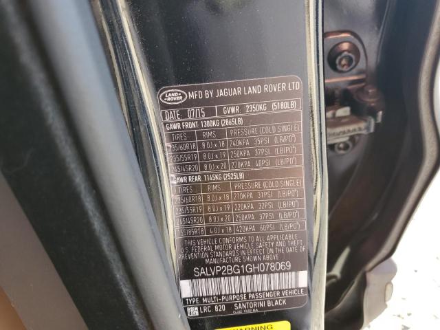Photo 10 from auction – 2016 LAND ROVER RANGE ROVE with VIN SALVP2BG1GH078069