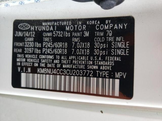 Photo 10 from auction – 2012 HYUNDAI VERACRUZ G with VIN KM8NU4CC3CU203772