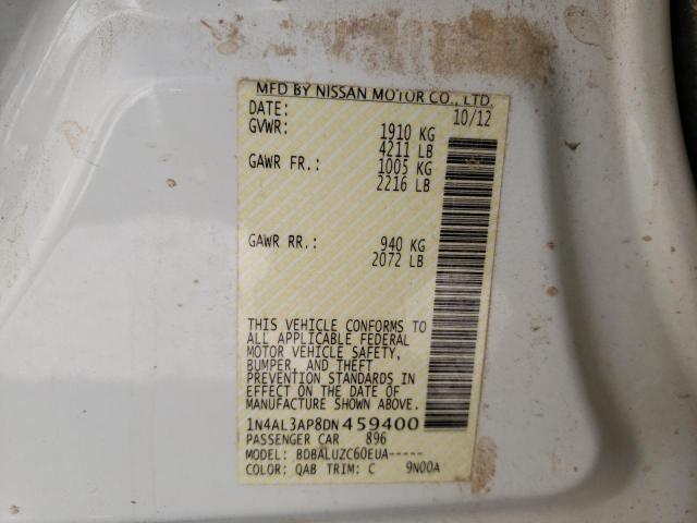 Photo 10 from auction – 2013 NISSAN ALTIMA 2.5 with VIN 1N4AL3AP8DN459400