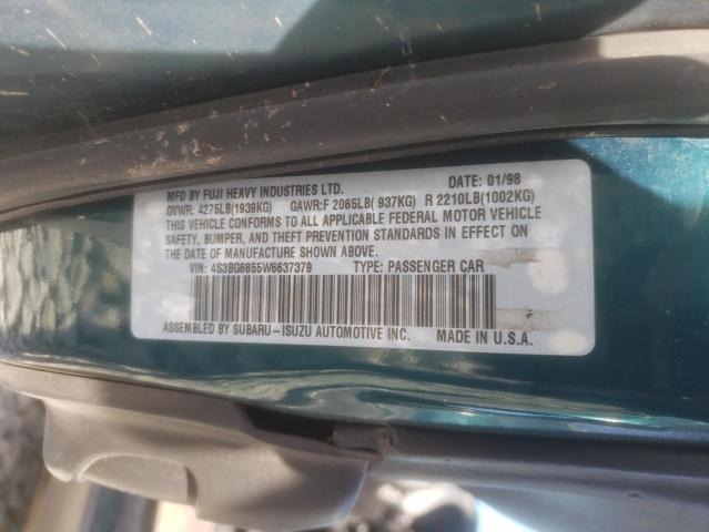 Photo 10 from auction – 1998 SUBARU LEGACY 30T with VIN 4S3BG6855W6637379