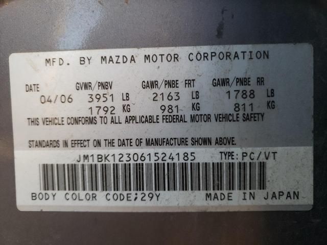 Photo 10 from auction – 2006 MAZDA 3 S with VIN JM1BK123061524185