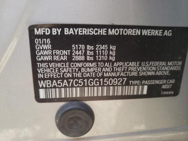 Photo 10 from auction – 2016 BMW 528 XI with VIN WBA5A7C51GG150927