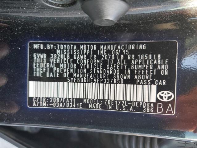 Photo 10 from auction – 2015 TOYOTA COROLLA L with VIN 5YFBURHE9FP337850