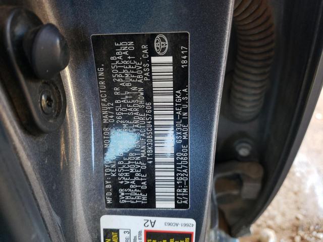 Photo 10 from auction – 2012 TOYOTA AVALON BAS with VIN 4T1BK3DB5CU457606