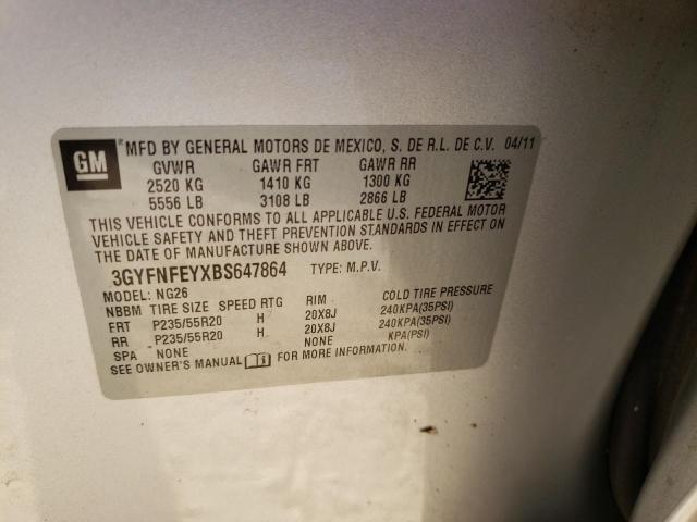 Photo 10 from auction – 2011 CADILLAC SRX PREMIU with VIN 3GYFNFEYXBS647864