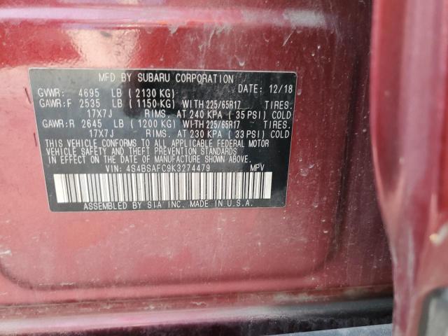 Photo 10 from auction – 2019 SUBARU OUTBACK 2. with VIN 4S4BSAFC9K3274479
