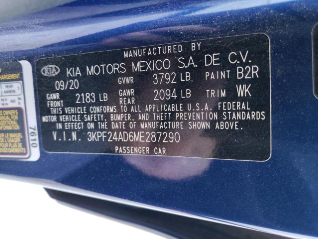 Photo 10 from auction – 2021 KIA FORTE FE with VIN 3KPF24AD6ME287290