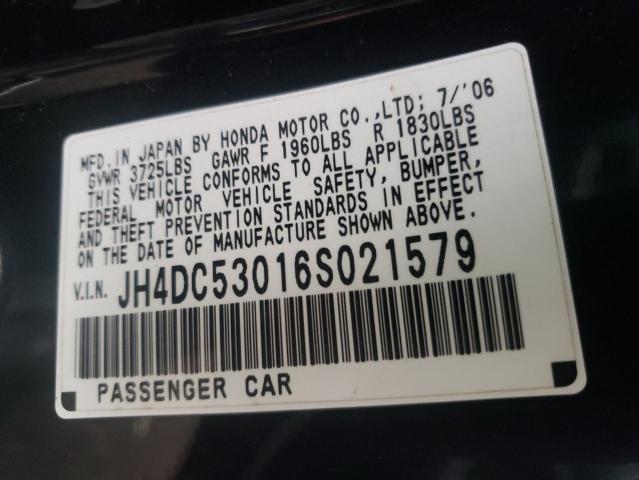 Photo 10 from auction – 2006 ACURA RSX TYPE-S with VIN JH4DC53016S021579