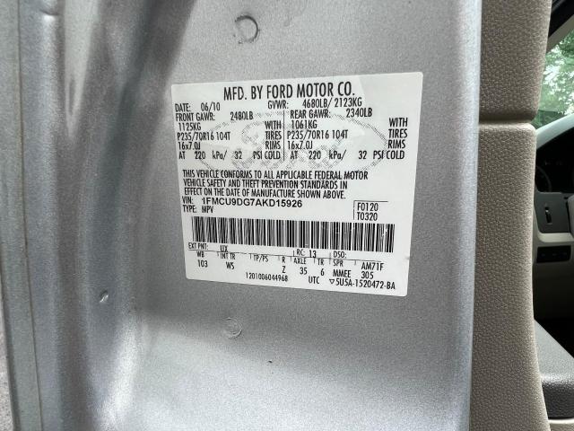 Photo 10 from auction – 2010 FORD ESCAPE XLT with VIN 1FMCU9DG7AKD15926