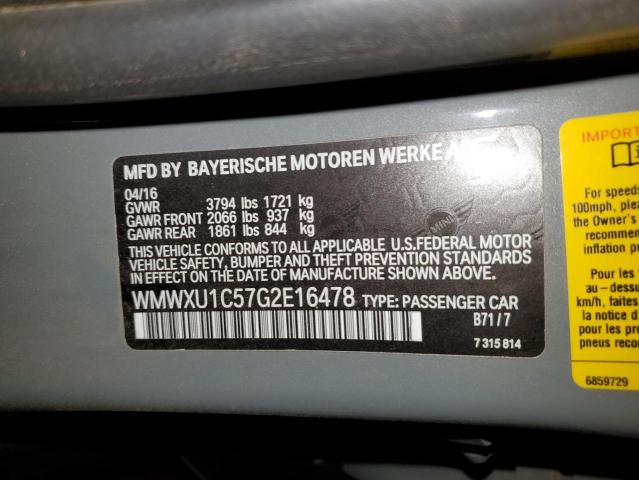 Photo 10 from auction – 2016 MINI COOPER with VIN WMWXU1C57G2E16478