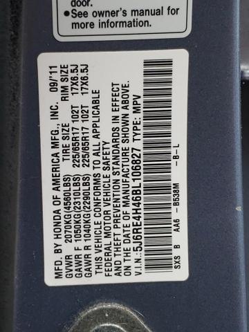 Photo 10 from auction – 2011 HONDA CR-V with VIN 5J6RE4H46BL106827