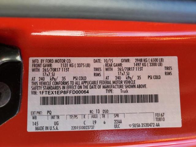 Photo 10 from auction – 2015 FORD F150 SUPER with VIN 1FTEX1EP8FFD00064