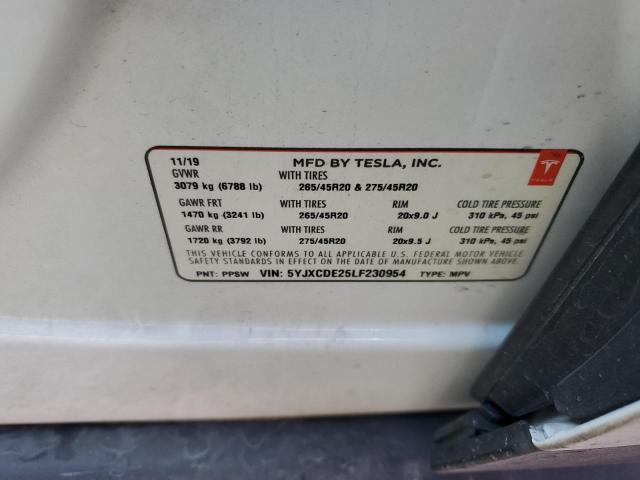 Фото 10 с аукциона – 2020 TESLA MODEL X с VIN 5YJXCDE25LF230954