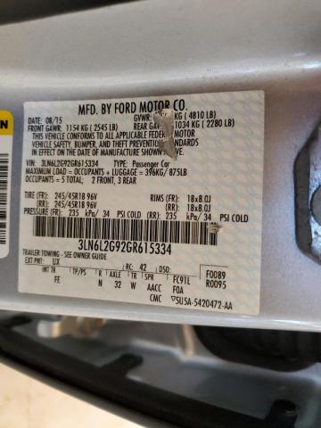 Photo 10 from auction – 2016 LINCOLN MKZ with VIN 3LN6L2G92GR615334