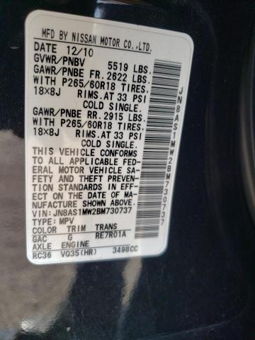 Photo 10 from auction – 2011 INFINITI FX35 with VIN JN8AS1MW2BM730737