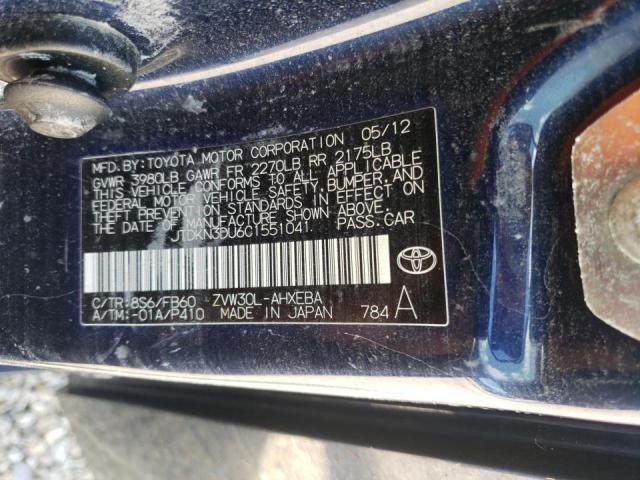 Photo 10 from auction – 2012 TOYOTA PRIUS with VIN JTDKN3DU6C1551041