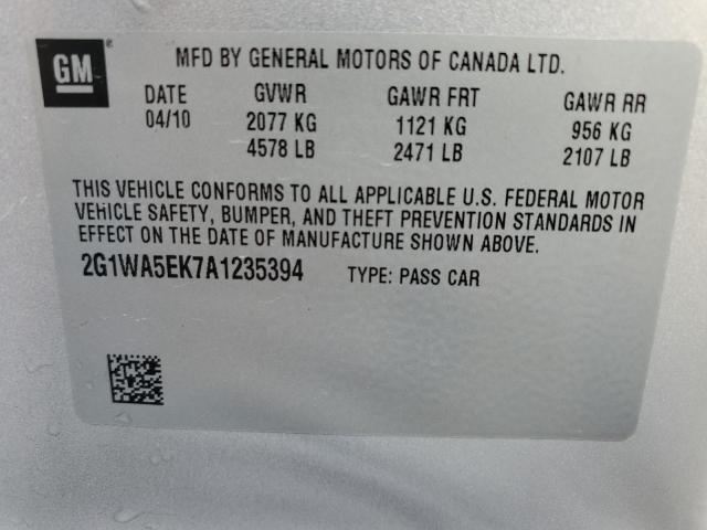 Photo 10 from auction – 2010 CHEVROLET IMPALA LS with VIN 2G1WA5EK7A1235394