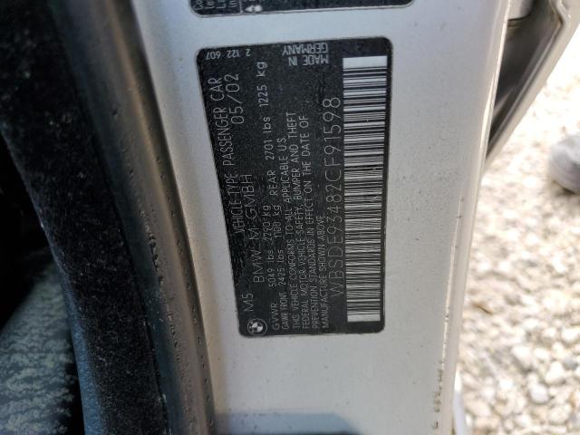 Photo 10 from auction – 2002 BMW M5 with VIN WBSDE93482CF91598