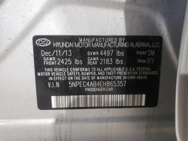 Photo 10 from auction – 2014 HYUNDAI SONATA SE with VIN 5NPEC4AB4EH865357