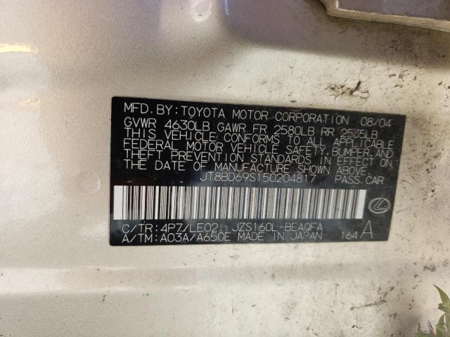 Photo 10 from auction – 2005 LEXUS GS 300 with VIN JT8BD69S150204817