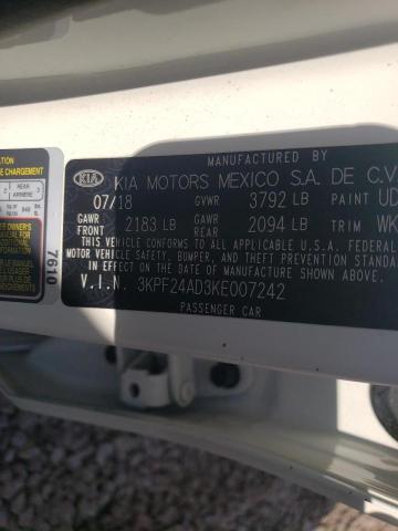 Photo 10 from auction – 2019 KIA FORTE FE with VIN 3KPF24AD3KE007242