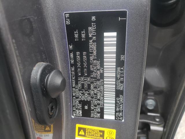 Photo 10 from auction – 2018 TOYOTA HIGHLANDER with VIN 5TDDZRFH3JS881378