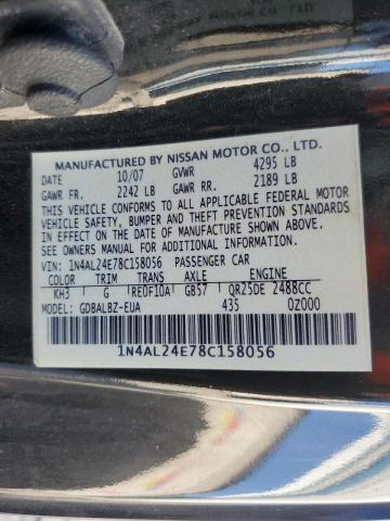 Photo 10 from auction – 2008 NISSAN ALTIMA 2.5 with VIN 1N4AL24E78C158056