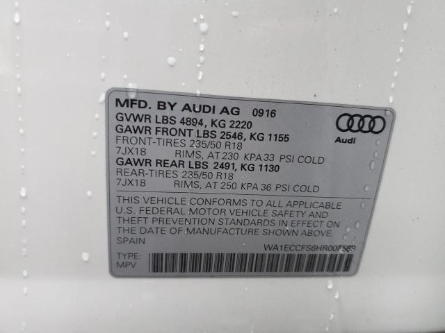 Photo 10 from auction – 2017 AUDI Q3 PREMIUM with VIN WA1ECCFS6HR007589