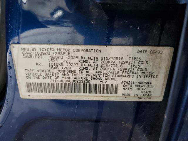 Photo 10 from auction – 2003 TOYOTA RAV4 with VIN JTEHH20V630253200