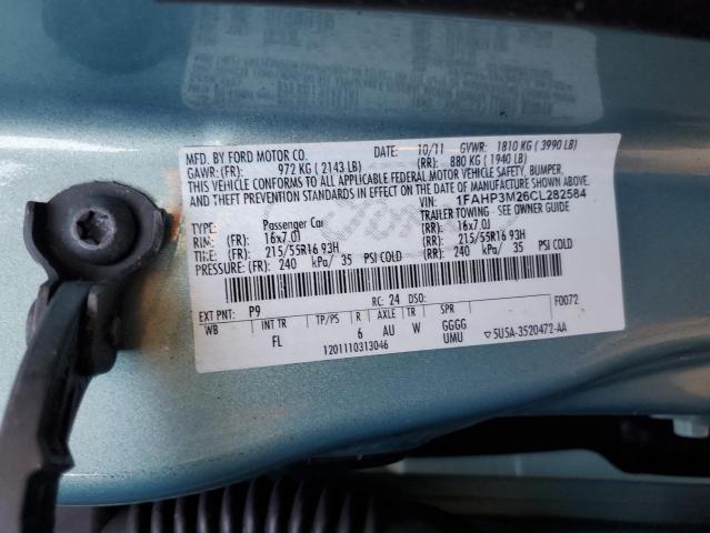 Photo 10 from auction – 2012 FORD FOCUS SEL with VIN 1FAHP3M26CL282584