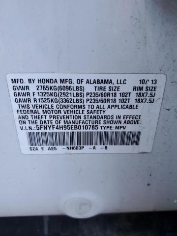 Zdjęcie 10 z aukcji – 2014 HONDA PILOT TOUR z VIN 5FNYF4H95EB010785